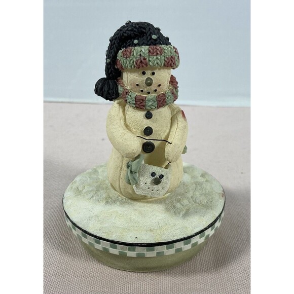 Our American Gift Candle Jar Topper Snowman Bucket  Winter Snow NOS 4206 - Picture 1 of 6